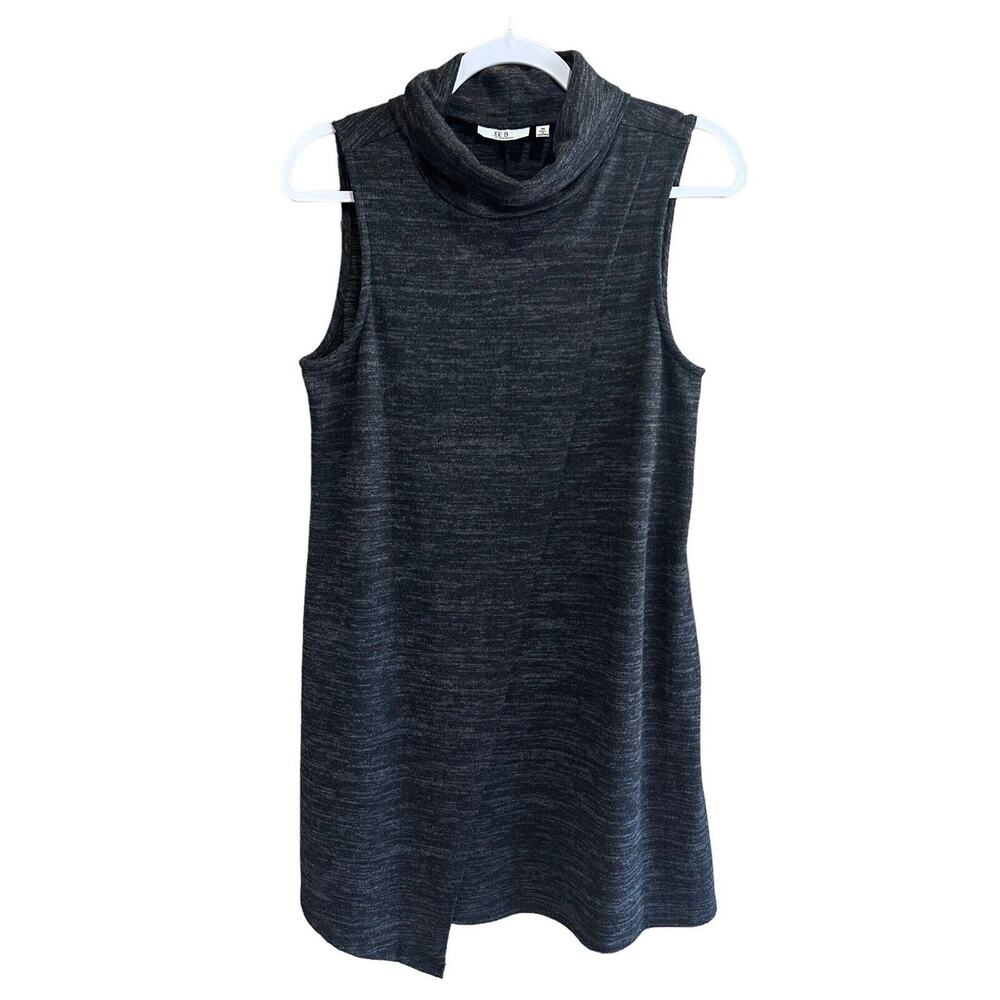 Joe B By Joe Benbasset Black Dress Size Medium Sleeveless Cross Front Mock Neck